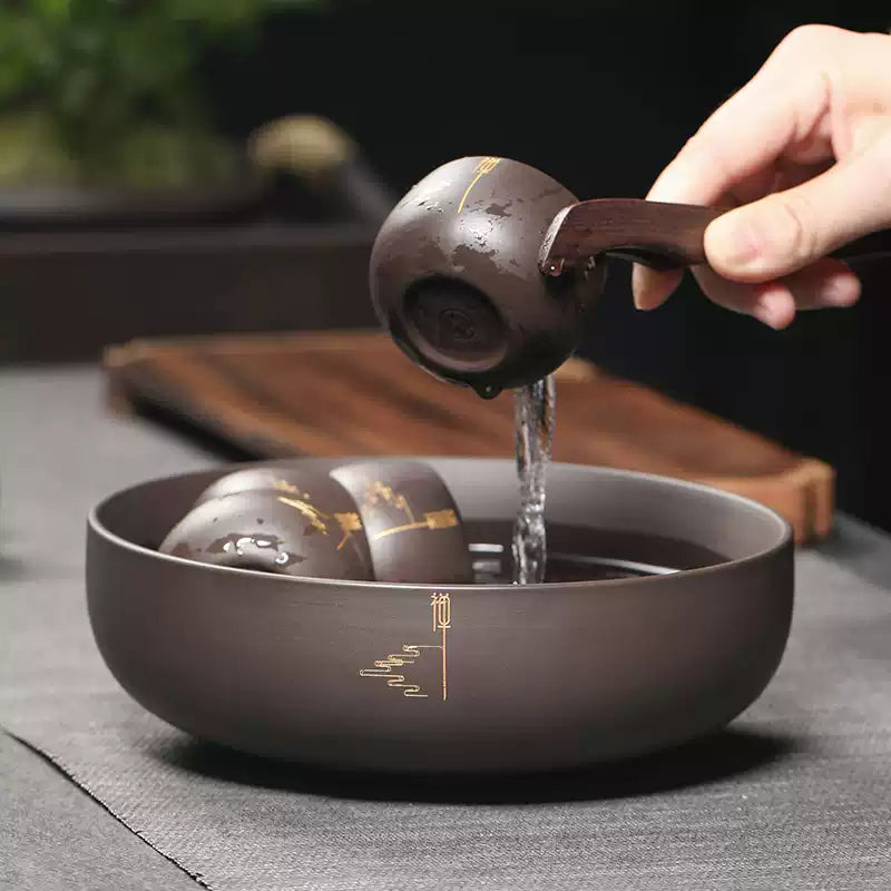 Tao Fuqi Household Purple Sand Kung Fu Tea Set A complete set of ceramic teapots. teacups. tea ceremonies - Image 4